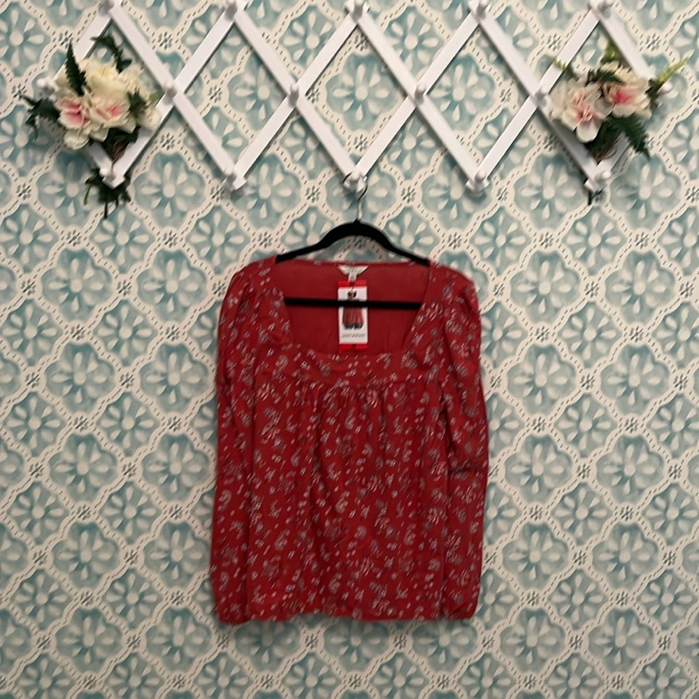 Lucky brand boho peasant top - baked Apple multi